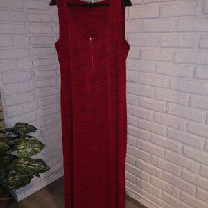 2 / $30.00 - Lily Morgan Ladies Size XL 1/4 Zip Red with Black Tweed Maxi Dress